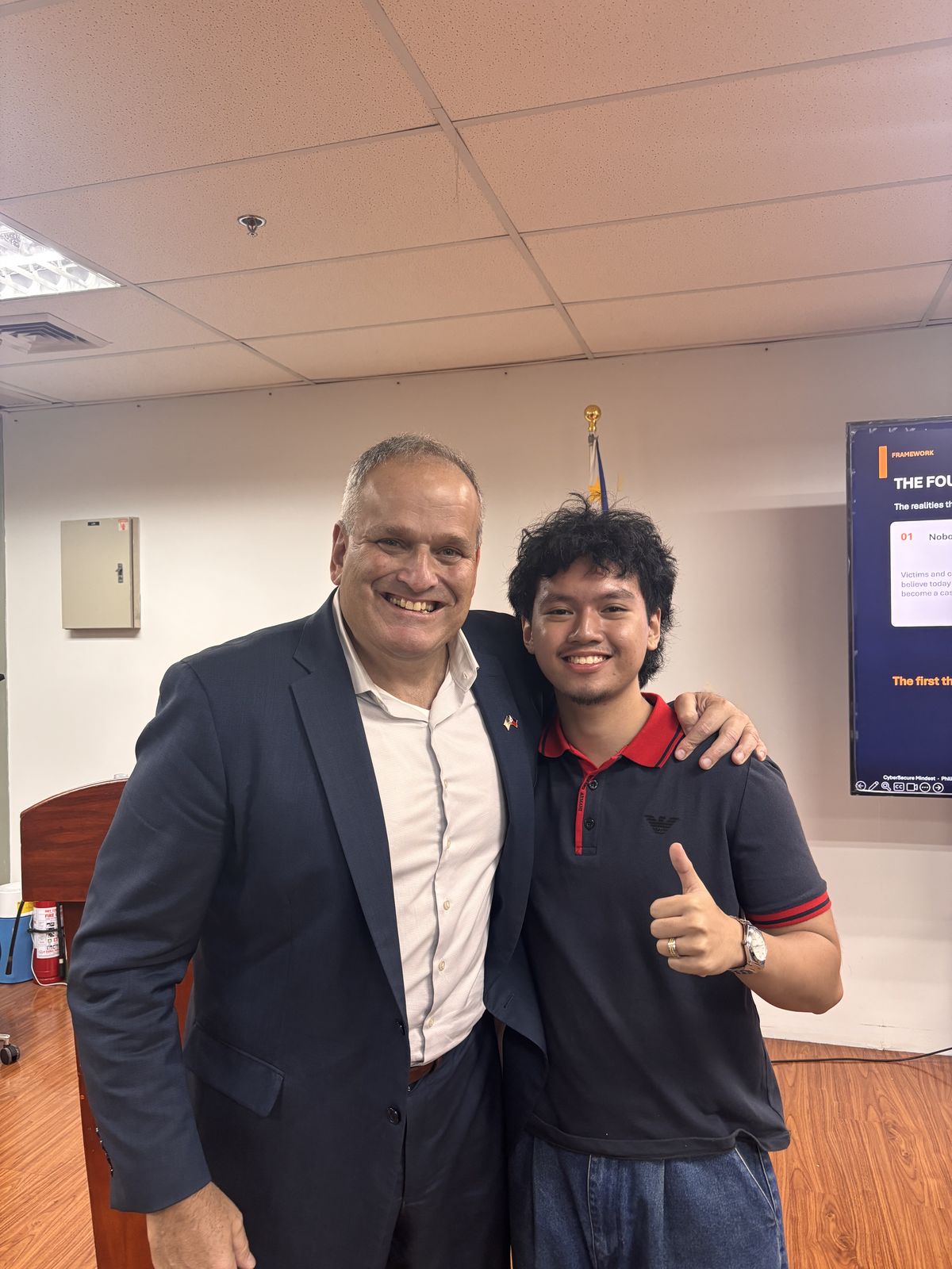 With the speaker
