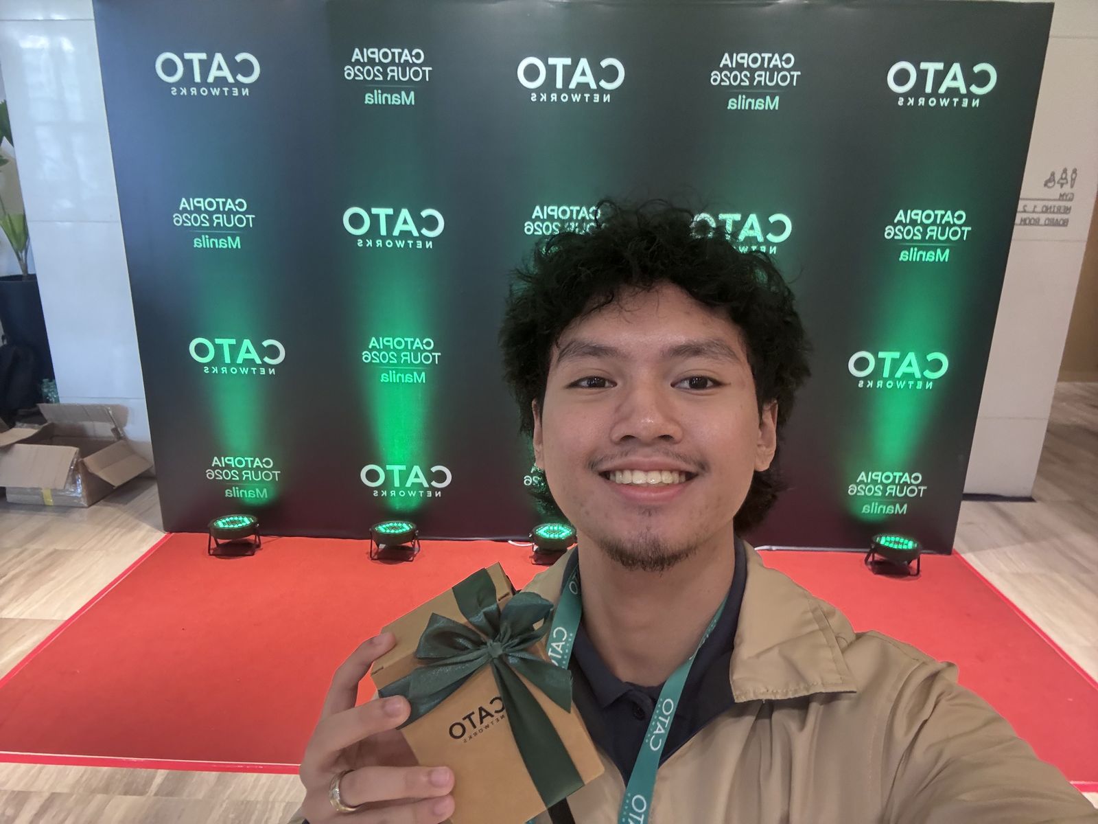At the Cato backdrop