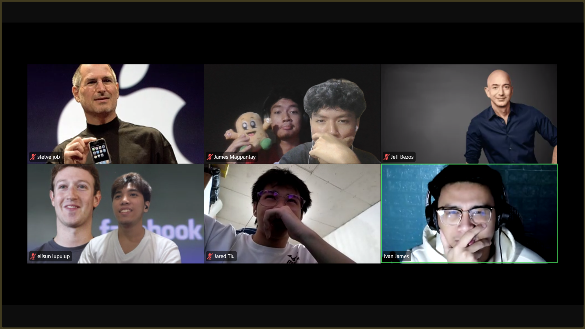 Group One together mid-hackathon